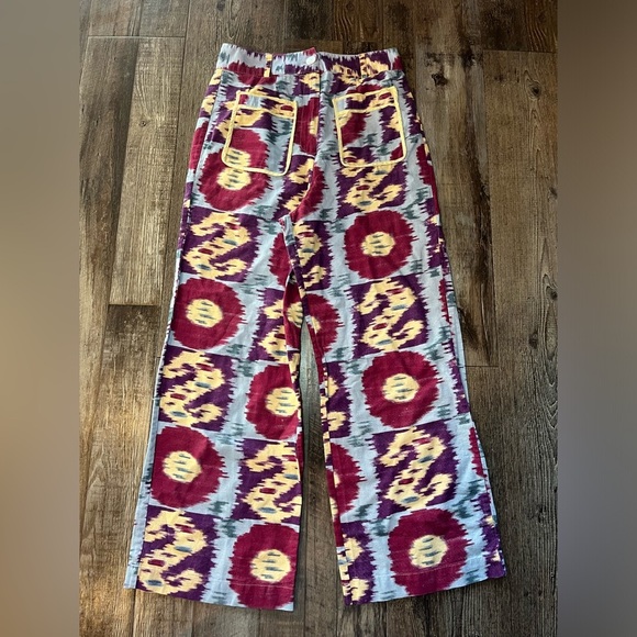 Maria De La Orden Niza Printed High Waist Straight Pants Size 4 - Picture 3 of 8